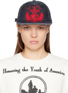 Rhude 女士 棒球帽 黑色 St. Seal Curved Brim Denim 棒球帽