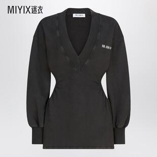 Washed Attico 女款 黑色迷你带Logo连衣 effect 早秋新品 The