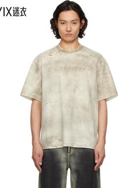 Feng Chen Wang 男款灰色 Sandwashed T 恤 迷衣时尚