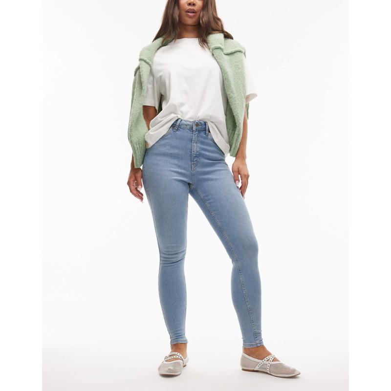 Topshop 女士 牛仔长裤 Hourglass Jamie 高紧身漂白牛仔裤