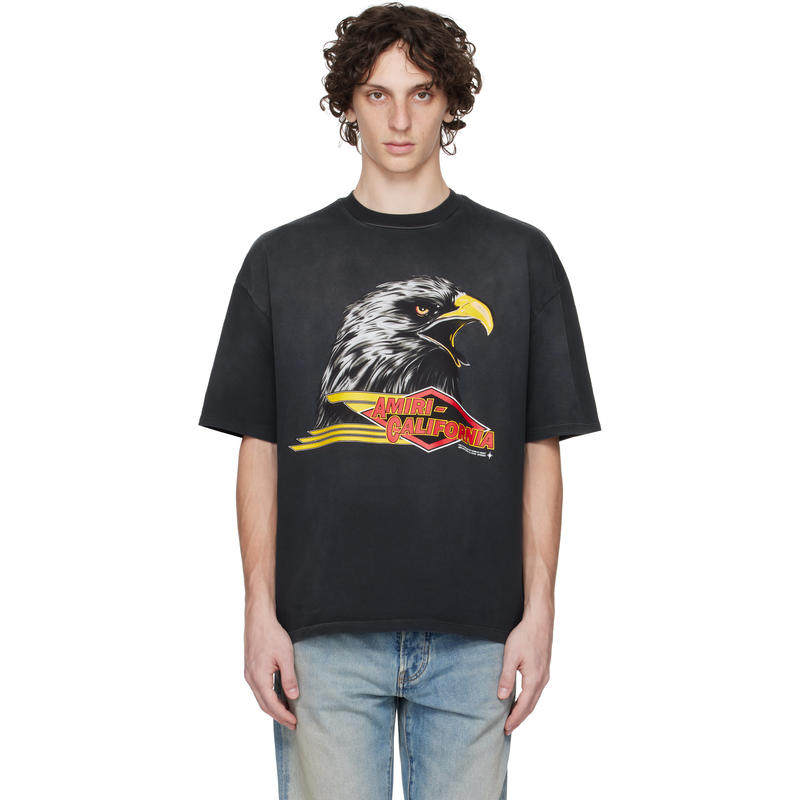 Amiri 男士 T恤 黑色 Eagle Oversized T 恤