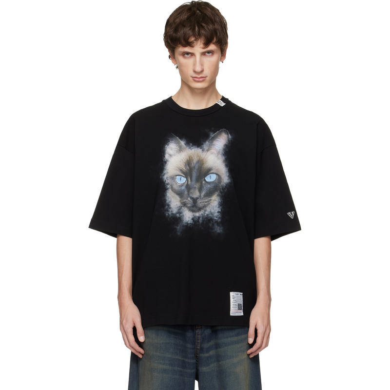 Maison MIHARA YASUHIRO 男士 T恤 黑色 Cat Printed T 恤