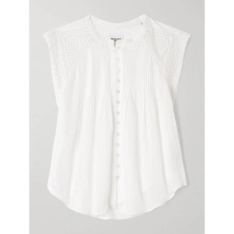 Isabel Marant Étoile 女士 FW25 衬衫 Gresia 钩编细褶棉纱上衣,女装/女士精品,真丝上装,淘宝优惠券,粉丝福利购,淘宝优惠卷