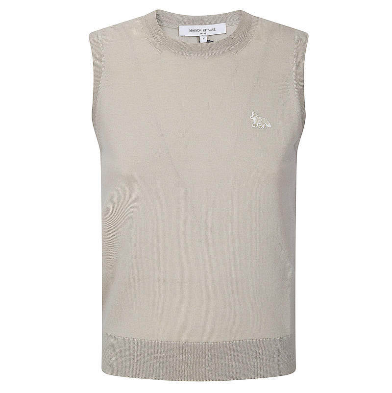 Maison Kitsun&eacute; 女士 SS26 马甲 婴儿狐狸精美美利奴羊毛上衣