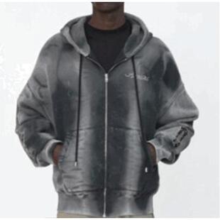 SS26 男士 卫衣 Bones Amiri 铆钉超大拉链连帽衫 埃米尔