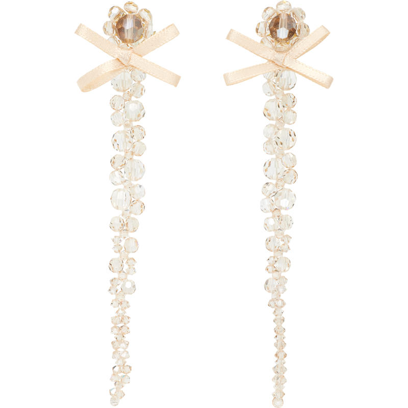 Simone Rocha 女士 耳环 Petite Bow Drip Crystal 耳坠