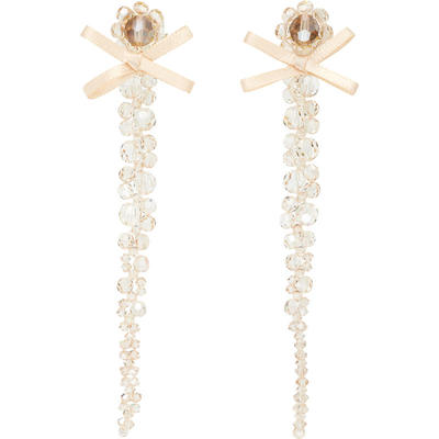 Simone Rocha 女士 耳环 Petite Bow Drip Crystal 耳坠