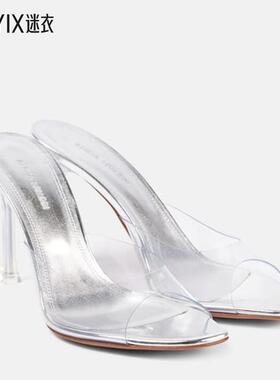 Amina Muaddi 女款Alexa Glass 95 PVC 凉拖 迷衣时尚