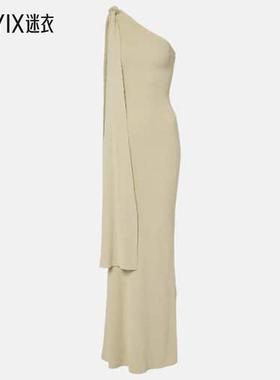 AYA MUSE 女款Dara 单肩垂褶长款连衣裙 迷衣时尚