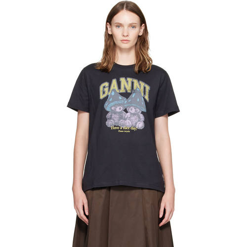 Ganni 甘尼 女士 FW26 T恤 Mushroom Teddy 棉质