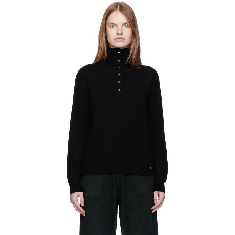 UMARMUNG 女士 毛衣 黑色 Wool Cashmere Two Way 毛衣