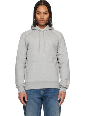 Carhartt WIP卡哈特 男士 卫衣 灰色 Chase 连帽衫
