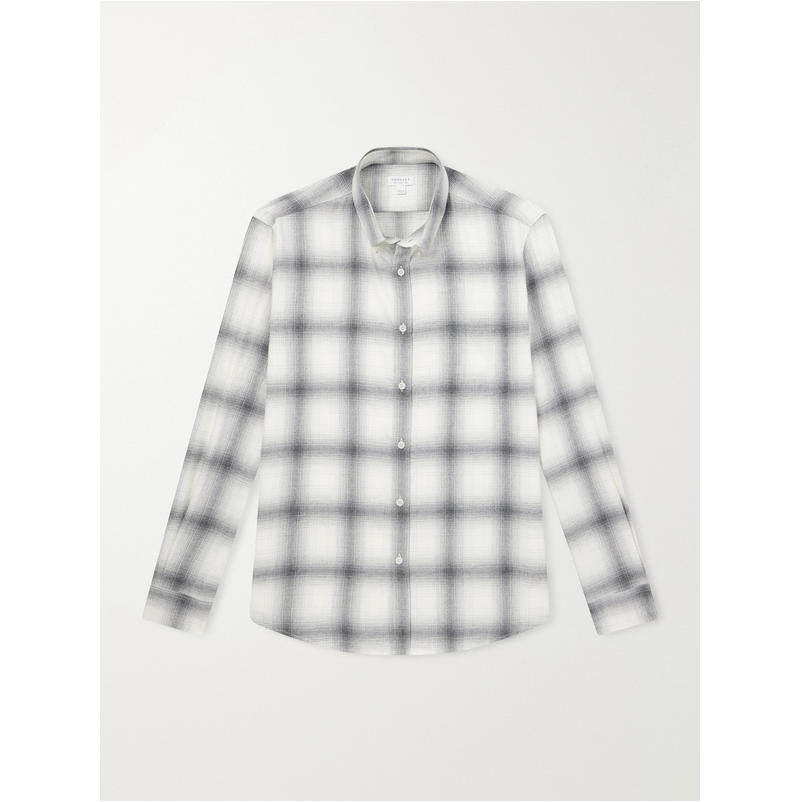 Sunspel 男士 FW26 衬衫 格纹棉质法兰绒