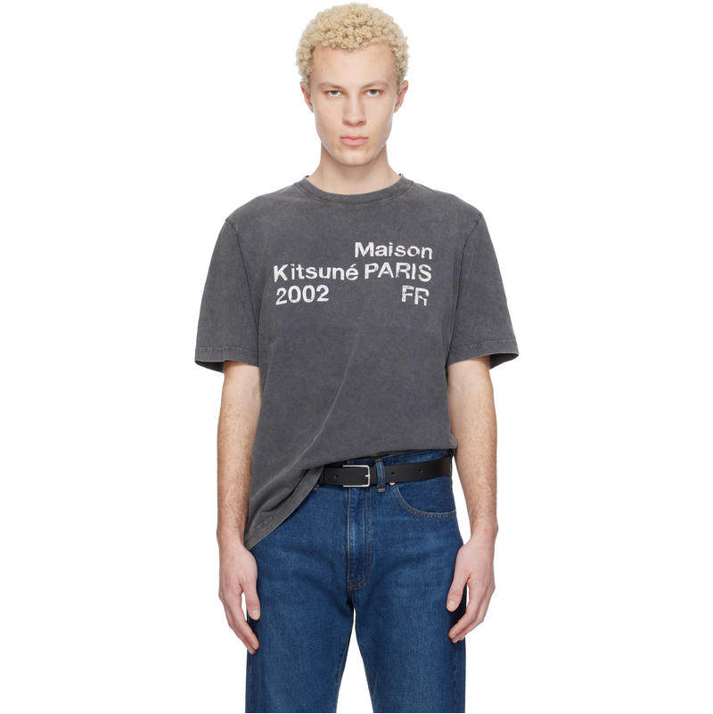 Maison Kitsuné 男士 T恤 灰色 2002 Faded Comfort