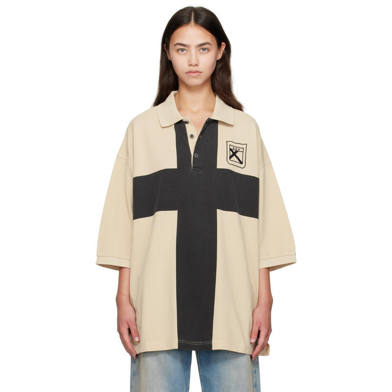 032C 女士 POLO衫 米色 Fainting Cross Oversized Polo 衫