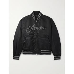 SS25 男士 夹克 Logo 带里衬尼龙短 Amiri Appliquéd 埃米尔