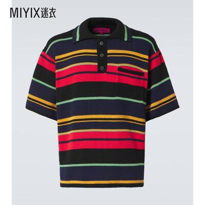 The Elder Statesman男士 Scally 棉质羊驼毛混纺Polo衫 迷衣时尚