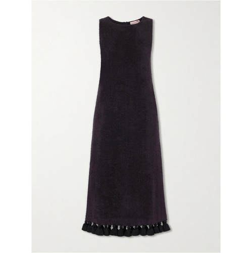 CAP D'ANTIBES 女士 FW26 中长连衣裙 Aurelia 流苏棉质厚绒布