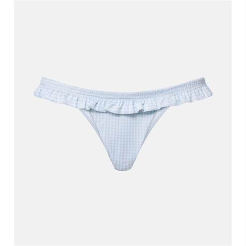 Faithfull the Brand 女士 比基尼 Esterel 荷叶边方格棉布下装