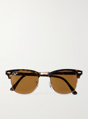 Ray-Ban 男士 太阳镜 Clubmaster 龟甲色醋纤镀金太阳眼镜