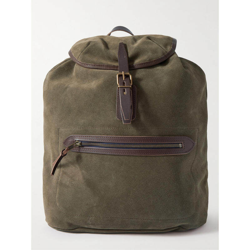 BLEU DE CHAUFFE 男士 双肩包 Camp 皮革饰边绒面革背包