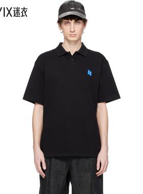 Ader Error 男士黑色 Sig; TRS Tag 01 Polo 衫 迷衣时尚