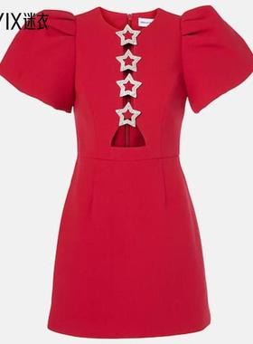 Rebecca Vallance 女款Akari 泡泡袖迷你连衣裙 迷衣时尚