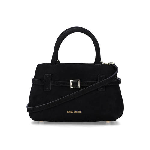 Manu Atelier 女士 FW26 包袋 Le Cambon 20 黑色绒面革皮革包包