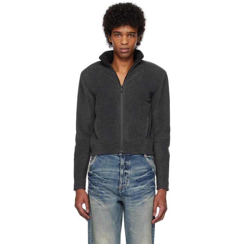 Fax Copy Express 男士 夹克 灰色 Fleece Zip-Up 夹克