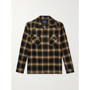 kapital 男士 衬衫 Kountry Camp-Collar 格纹棉混纺法兰绒衬衫