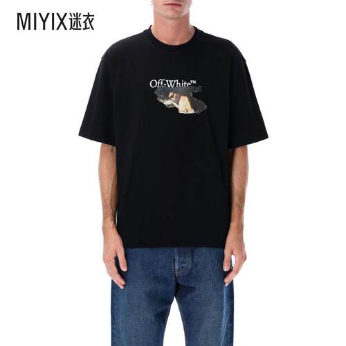 【秋冬新品】Off-White 男款灰白 Paint Arrow Skate 圓領 T 卹