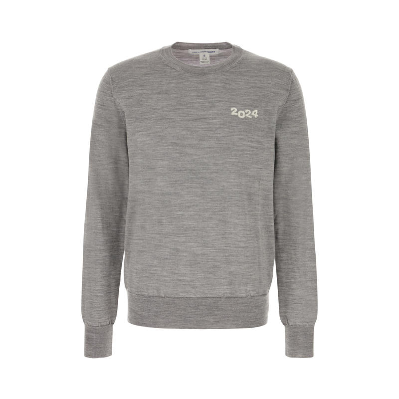 Comme des Garçons 男士 SS24 毛衣 混纺灰色羊毛毛衣