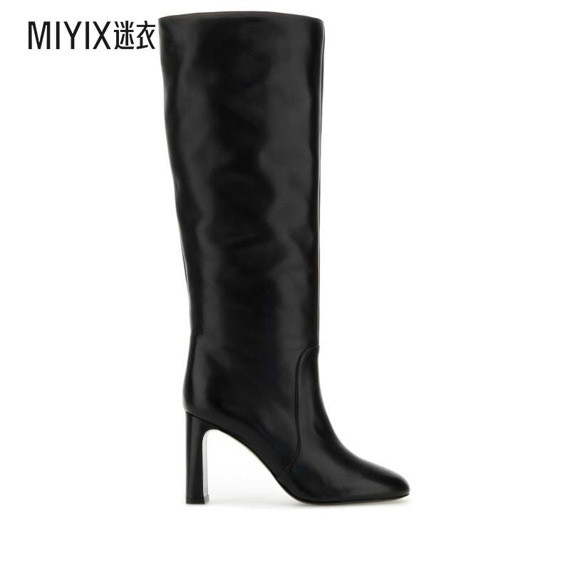 【秋冬新品】Stuart WeitzmanSW 女款BABETTE 黑色纳巴革靴子 迷