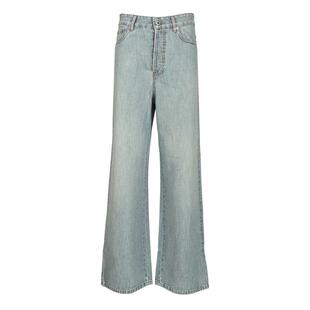 牛仔长裤 SS26 標誌刺繡牛仔褲 女士 Miu