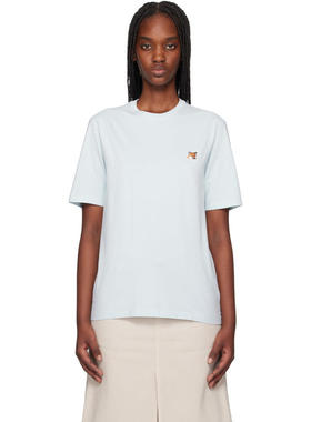 Maison Kitsuné 女士 T恤 蓝色 Fox Head Patch Regular T 恤