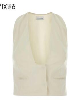 【秋冬新品】The Andamane 女款米白色弹力华达呢背心 迷衣时尚