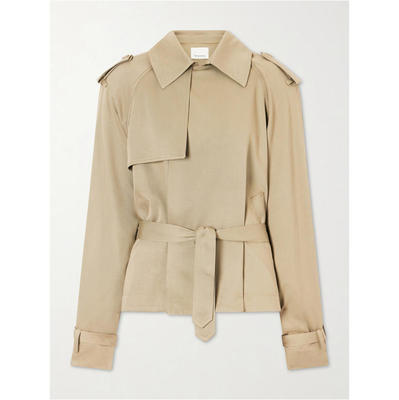 The Frankie Shop 女士 SS26 风衣 Elva 束带斜纹布