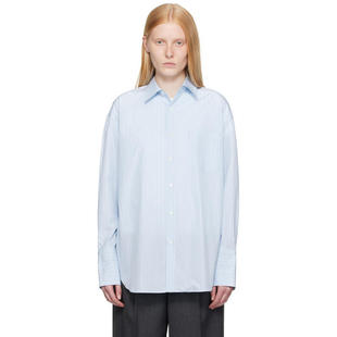 AURALEE 女士 衬衫 蓝色 Suvin High Count Cloth Stripe