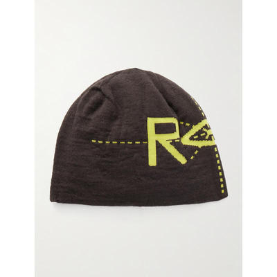 Roa 男士 SS26 毛线帽 表盘双面提花初剪羊毛混纺小便帽