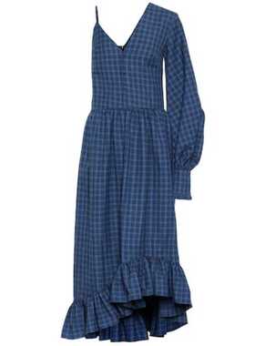 Rokh 女士 中长连衣裙 格纹斜纹布连衣裙