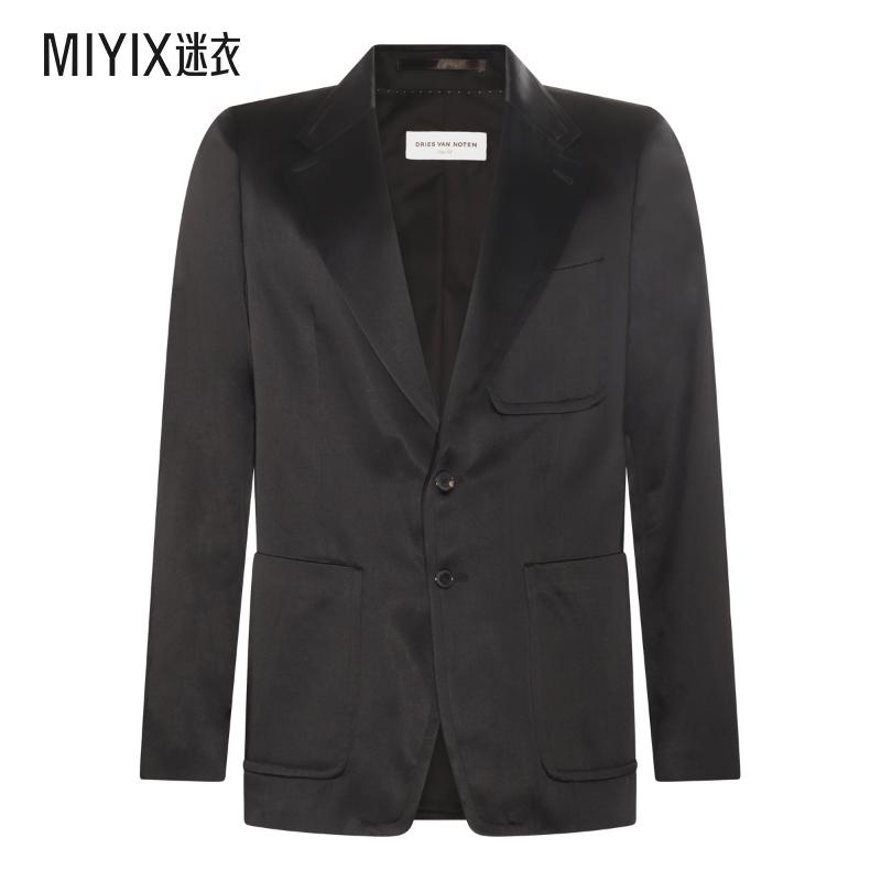 Dries Van Noten 男士黑色棉混纺西装外套 迷衣时尚