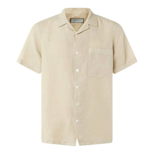 Canali 康钠丽 男士 SS26 衬衫 浅褐色亚麻