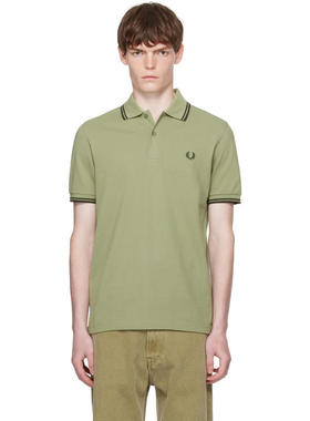 Fred Perry 男士 POLO衫 绿色 The Twin Tipped Shirt Polo 衫