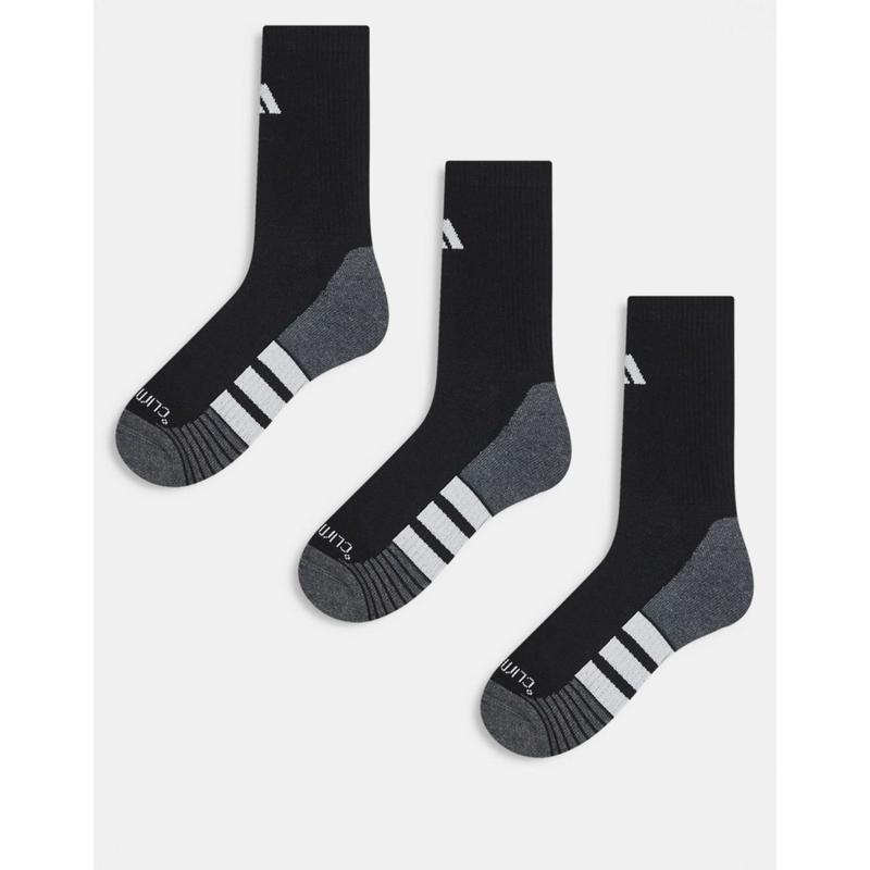 Adidas 男士 袜子 运动水手袜(黑色/白色)(三件套)