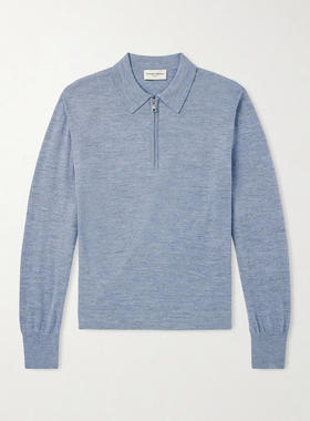 Officine Générale 男士 POLO衫 Bene 美利奴羊毛半拉链Polo衫
