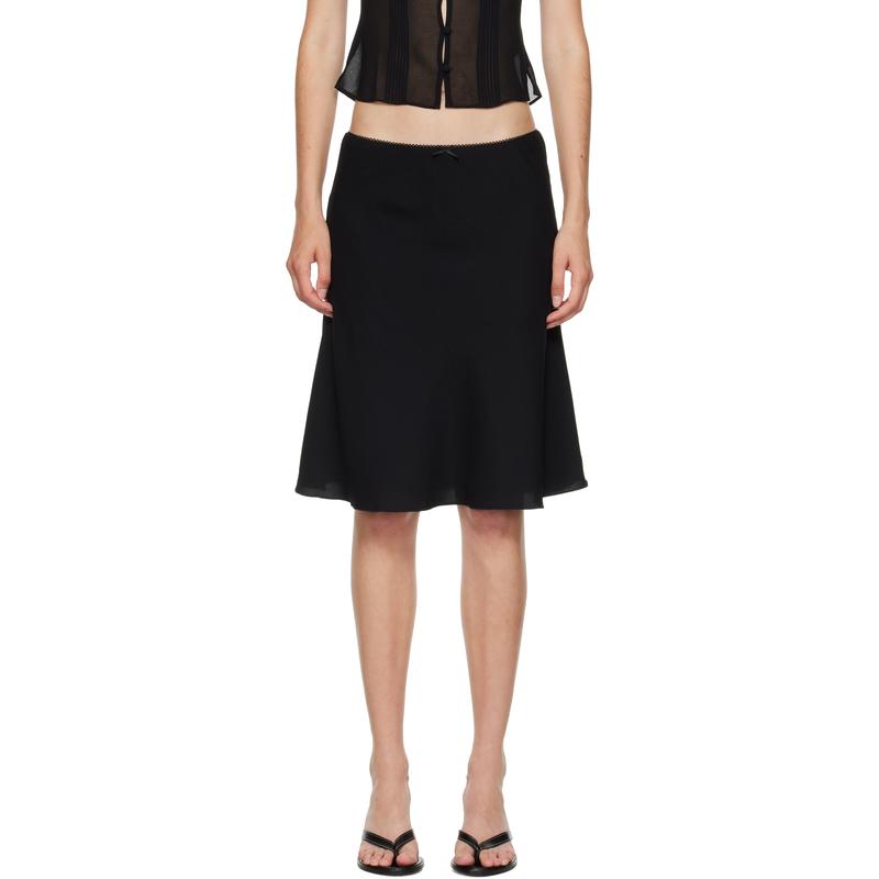 Danielle Guizio 女士 中长裙 黑色 Paloma 半身裙