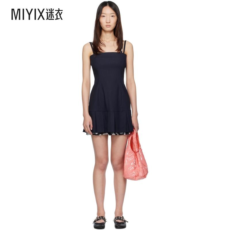 Charles Jeffrey Loverboy 女款独家发售海军蓝压褶连衣裙 迷衣时