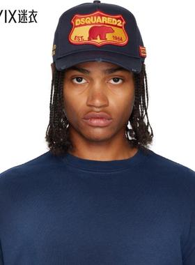 【秋季新品】DSquared2D2次方 男款海军蓝 Canadian Patch 棒球帽