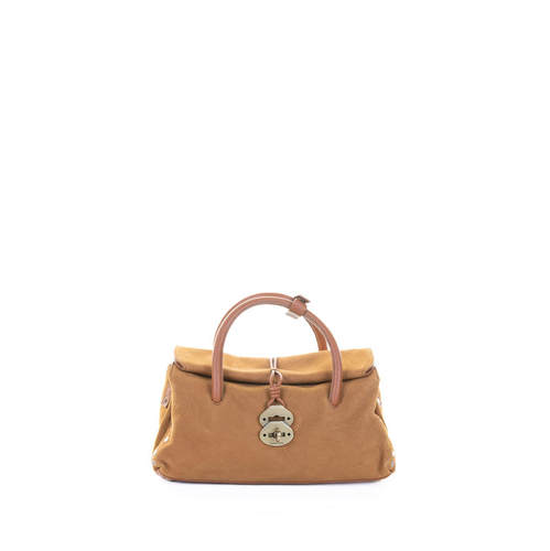 Zanellato 女士 FW25 斜挎包 DOTTA JONES 白兰地色绒面革肩包