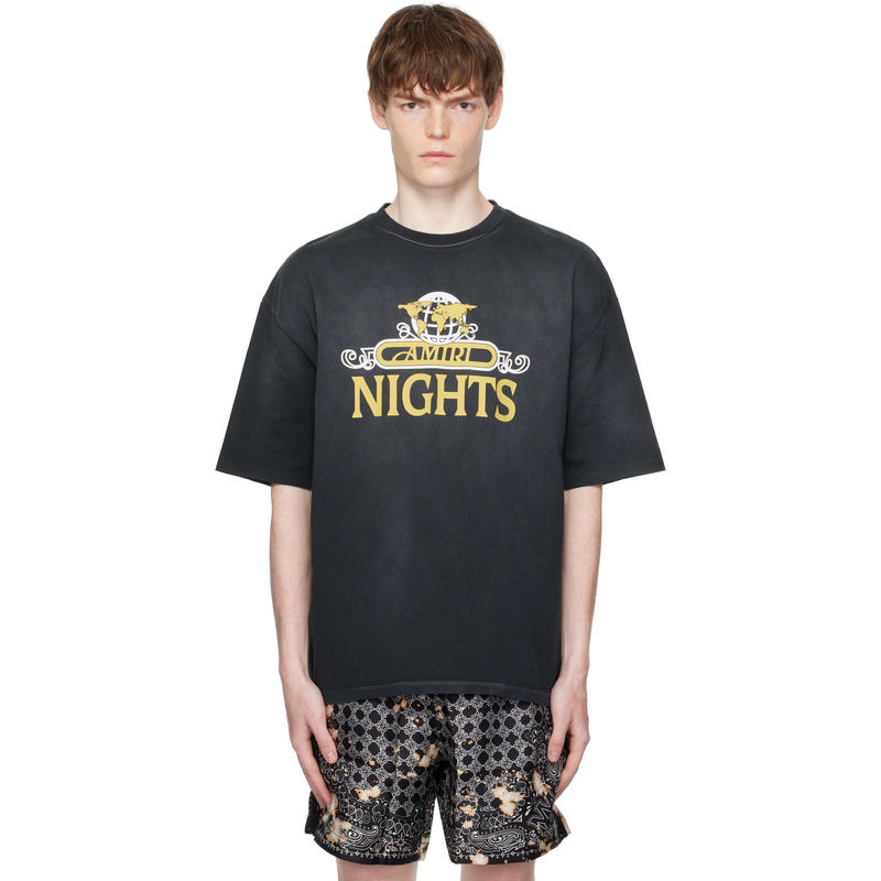 Amiri 男士 T恤 黑色 Nights Oversized T 恤